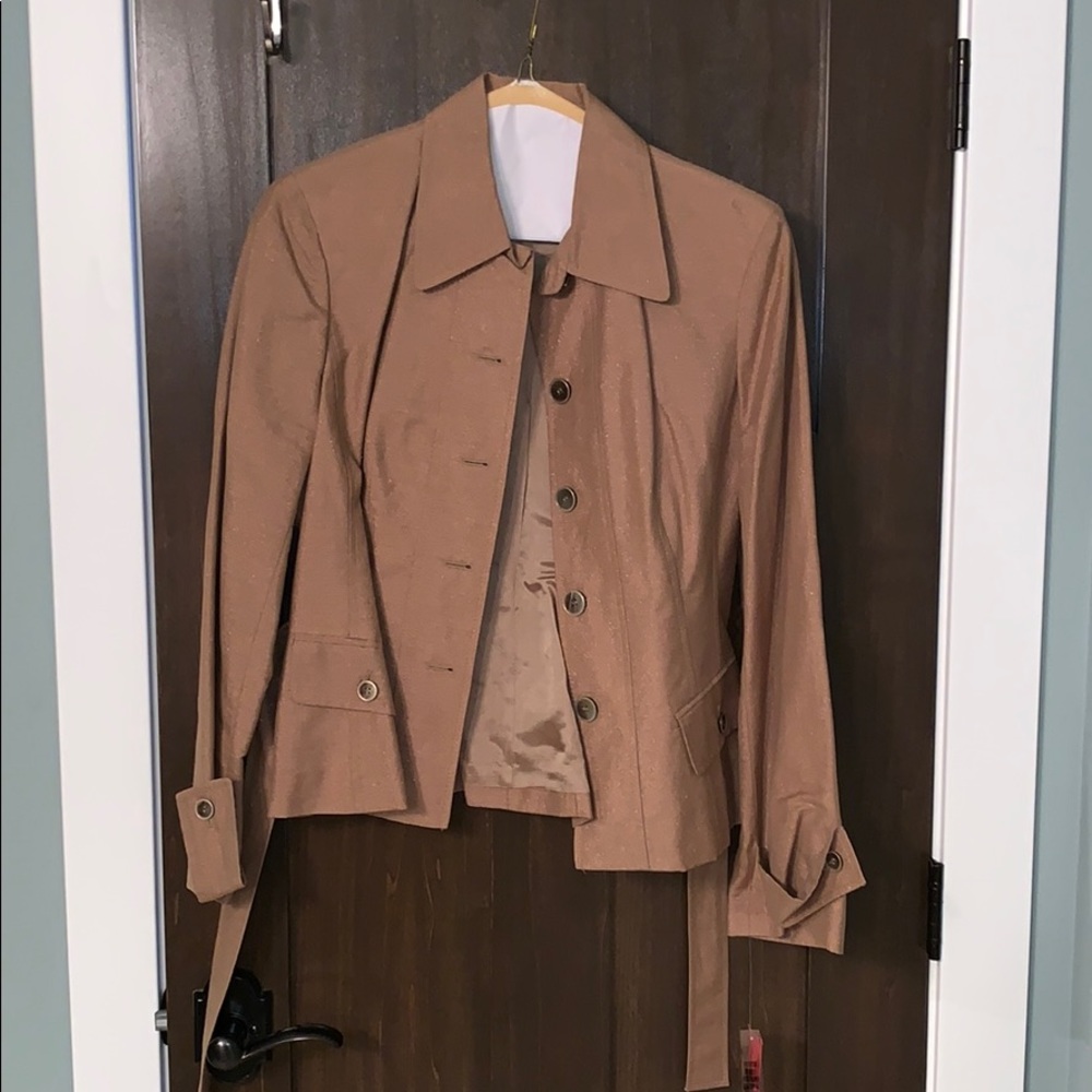 Gold shimmer jacket with back tie or belt